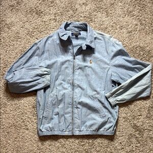 Polo by Ralph Lauren Classic Chambray Bayport Bomber Blue Size Large Jacket